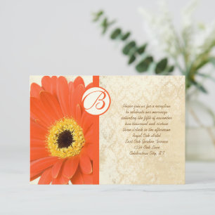 Distress Vintage Damask Gerber Wedding Reception Inbjudningar