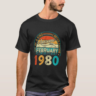 Distress Vintage Fantastisk sedan februari 1980 42 T Shirt
