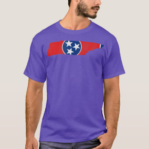 Distress Volunteer State Tennessee Flagga Karta T Shirt