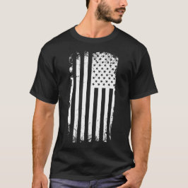 Distress White American Flagga T Shirt