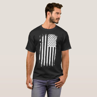 Distress White American Flagga T Shirt