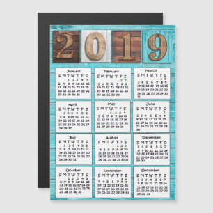 Distress Wood 2019 Calendar Magnetisk Inbjudningskort