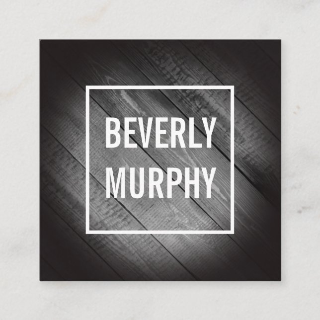 Distress Wood with Embellution and Vignette Fyrkantigt Visitkort (Framsida)