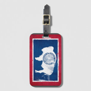 Distress Wyoming Statlig flagga Bagagebricka