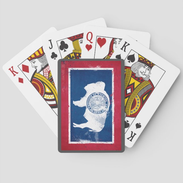 Distress Wyoming Statlig flagga Casinokort (Baksidan)