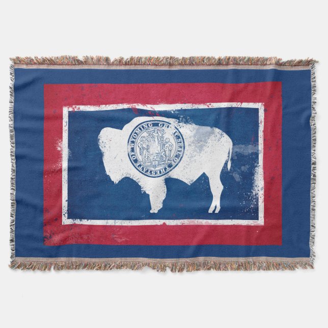 Distress Wyoming Statlig flagga Filt (Framsidan)
