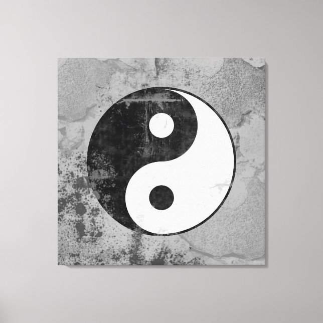 Distress Yin Yang Symbol Canvastryck (Framsida)