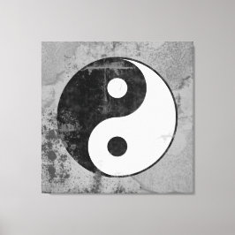 Distress Yin Yang Symbol Canvastryck