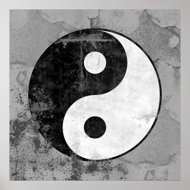 Distress Yin Yang Symbol Poster (Framsidan)