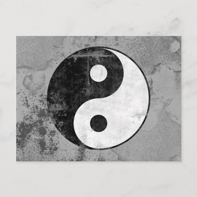 Distress Yin Yang Symbol-vykort Vykort (Framsida)