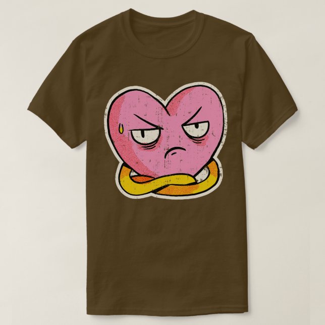 Distressad äcklad hjärtton t shirt (Design framsida)