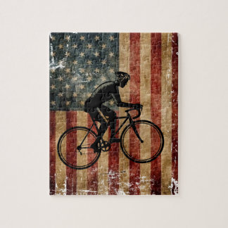 Distressad amerikansk Flagga Bicycle Puzzle Pussel