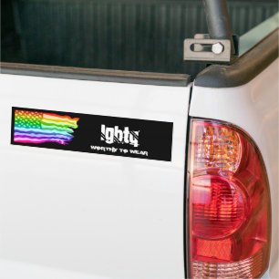 Distressad amerikansk Flagga Rainbow- HGBTQ - värd Bildekal