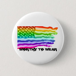 Distressad amerikansk Flagga Rainbow - värd för Bä Knapp