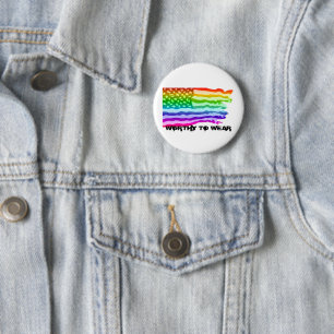 Distressad amerikansk Flagga Rainbow - värd för Bä Knapp