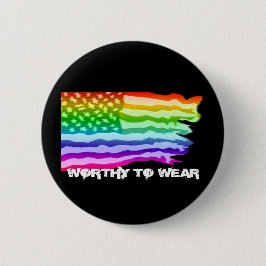 Distressad amerikansk Flagga Rainbow - värd för Bä Knapp