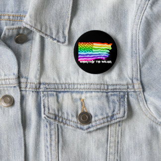 Distressad amerikansk Flagga Rainbow - värd för Bä Knapp