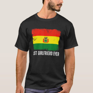 Distressad Bolivia Flagga Best Girlkompis Aldrig P T Shirt