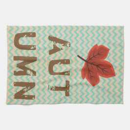 Distressad modern höst kökshandduk