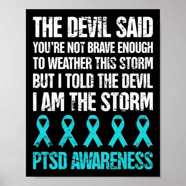 Distressad post-Traumatic Stressa Ptsd-medvetenhet Poster (Framsidan)