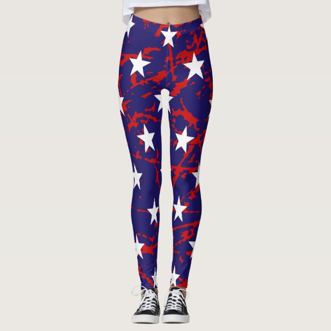 Distressade Flagga Leggings (Framsida)