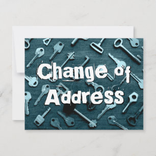 Distressed adressändring Mörk Teal Nycklar Kort