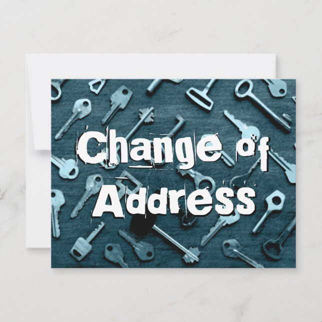 Distressed adressändring Mörk Teal Nycklar Kort (Framsida)