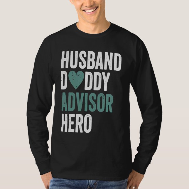 Distressed Advisor  Husband Daddy Advisor Hero T Shirt (Framsida)