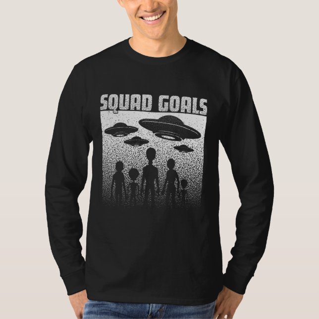 Distressed Alien Squad UFO Abduction Invasion T Shirt (Framsida)