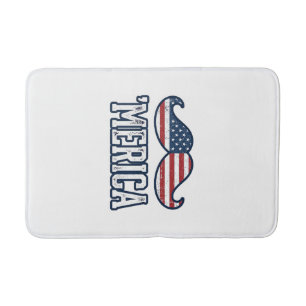 Distressed America Moustache Patriotisk Vektor Des Badrumsmatta