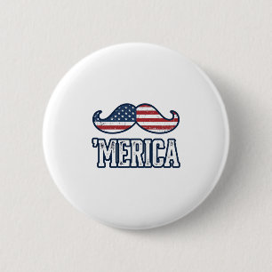 Distressed America Moustache Patriotisk Vektor Des Knapp