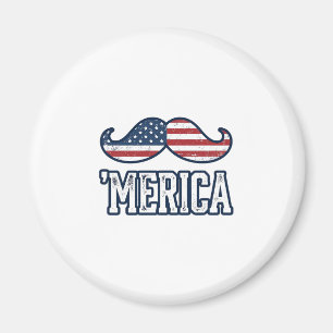 Distressed America Moustache Patriotisk Vektor Des Magnet