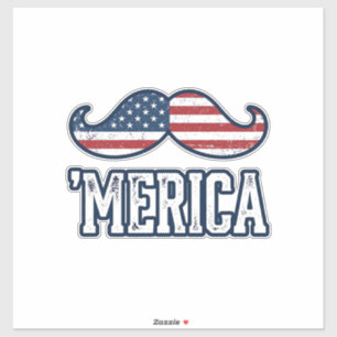 Distressed America Mustasch Patriotisk Vektor Desi Klistermärken