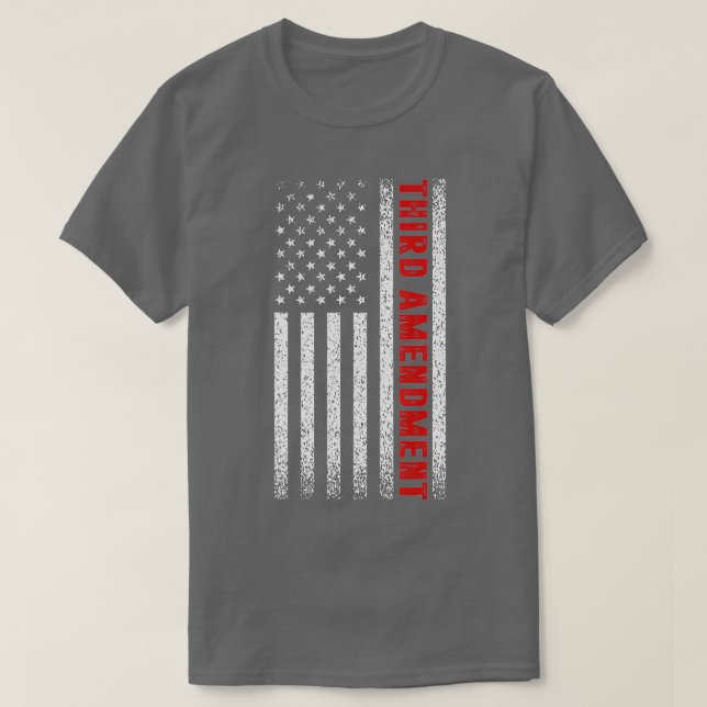 Distressed American Flag Third Amendment  T Shirt (Design framsida)