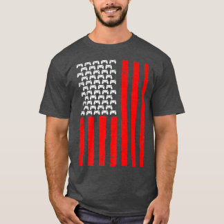 Distressed American Flag Video Game Patriotic 4th  T Shirt