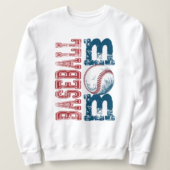 Distressed Baseball Säsong Mamma Grafisk Tröja (Design framsida)