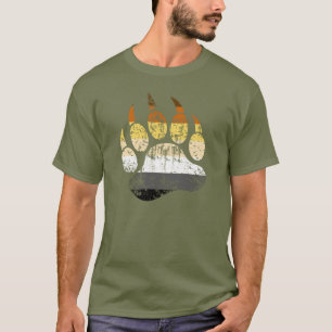Distressed Bear Pride Flag Björnens tass T-shirt