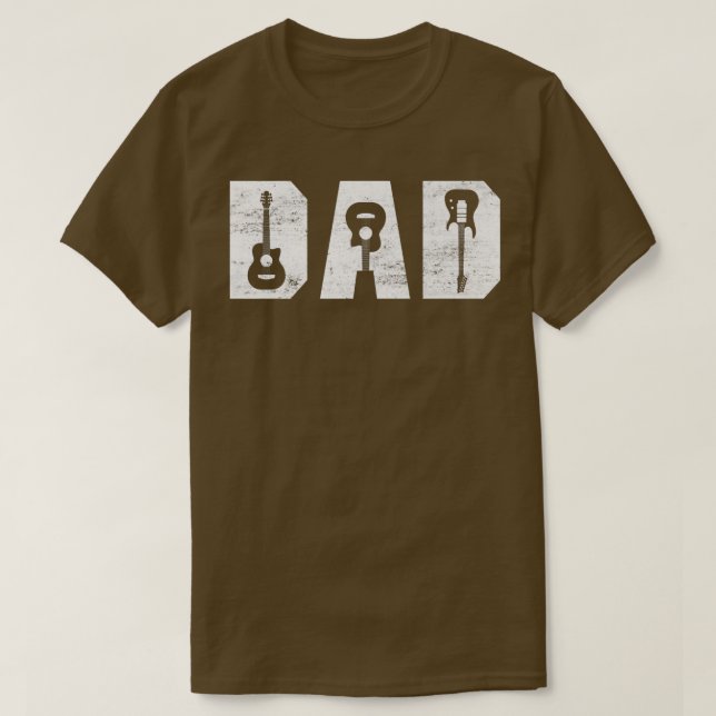 Distressed Best Dad Ever Guitar Lover Guitarist183 T Shirt (Design framsida)