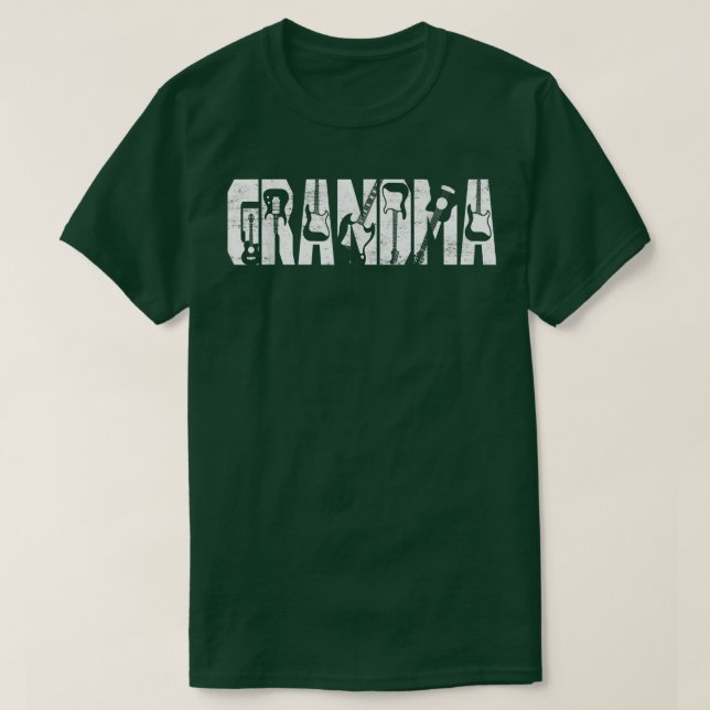 Distressed Best Grandma Ever Guitar Lover Guitaris T Shirt (Design framsida)