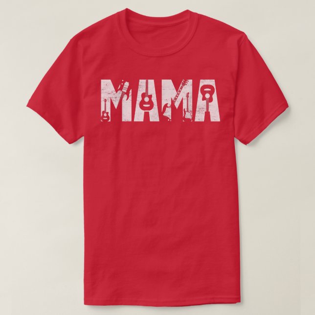 Distressed Best Mama Ever Guitar Lover Guitarist  T Shirt (Design framsida)