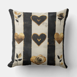 DISTRESSED BLACK GULD WHITE VALENTINE THEME KUDDE