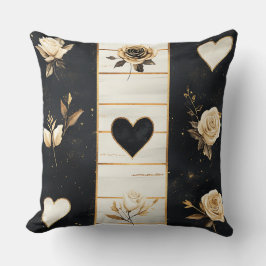 DISTRESSED BLACK GULD WHITE VALENTINE THEME KUDDE