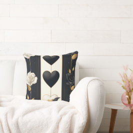 DISTRESSED BLACK GULD WHITE VALENTINE THEME KUDDE