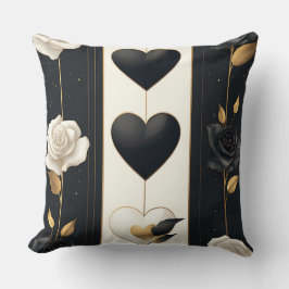 DISTRESSED BLACK GULD WHITE VALENTINE THEME KUDDE