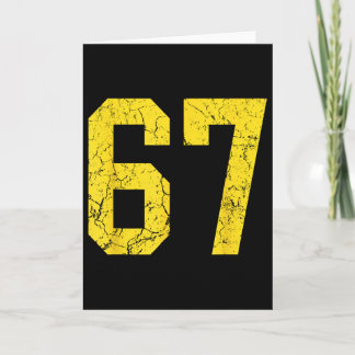 Distressed Bright Gold Number 67 Jersey Player Uni Kort