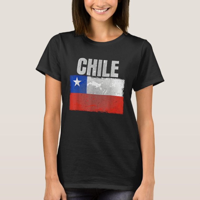 Distressed Chile Flag Graphic for Men Women Hispan T Shirt (Framsida)
