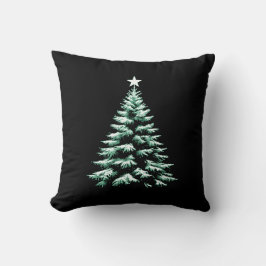 Distressed Christmas Tree Green Peppermint Stripes Kudde