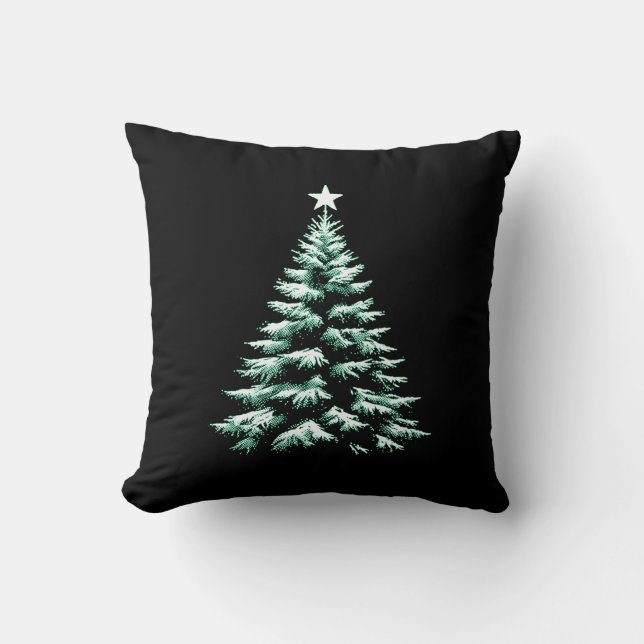 Distressed Christmas Tree Green Peppermint Stripes Kudde (Framsida)
