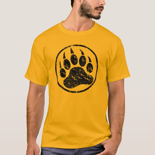 Distressed Classic och Cool Björn Paw T Shirt (Framsida)
