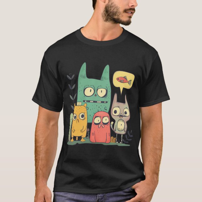 Distressed Color Block Fiske T Shirt (Framsida)